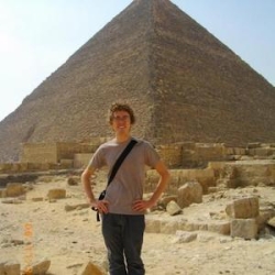 Logan David Saler in front of pyramid